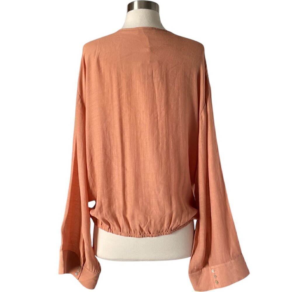 Monday Swimwear Tahiti Tie Top Sand Nude Size M Resort Blouse Vacation - Picture 3 of 7